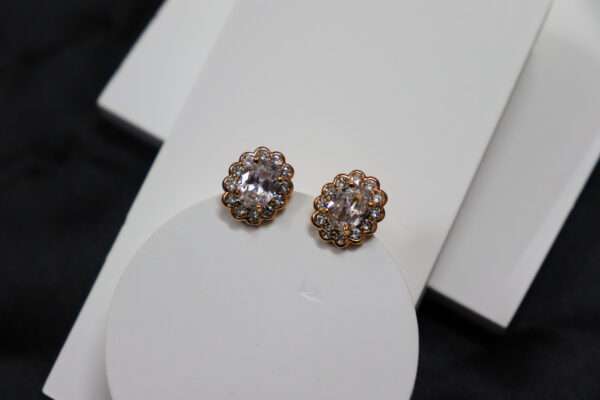 Oval American Diamond Stud Earrings