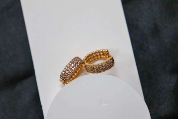 Semi Oval American Diamond Stud Earrings