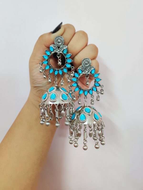 Samara Blue Oxidized Earrings